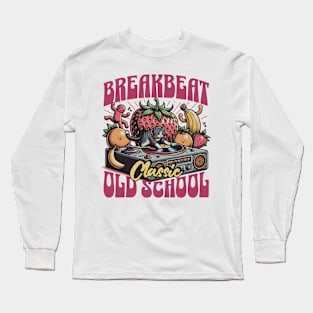 BREAKBEAT  - Cat Dj Fruit Platter (Strawberry) Long Sleeve T-Shirt